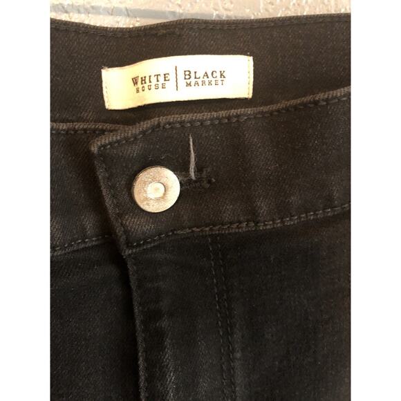 White House Black Market Womens Jeans XL Black Tapered Leg Back Pockets Pants - Picture 2 of 10
